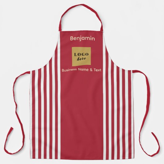 Aangepaste rode en witte streep schort (Voorkant)