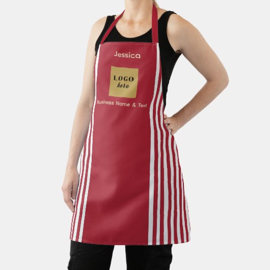 Aangepaste rode en witte streep schort (Insitu)