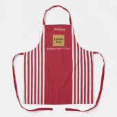 Aangepaste rode en witte streep schort (Voorkant)