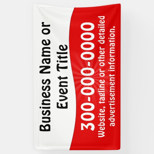 Aangepaste rode en witte zaken Adverteren Spandoek (Verticaal)