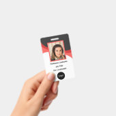 aangepaste rode en zwarte bedrijfspersoneel Foto,  Badge (Handheld)