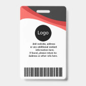 aangepaste rode en zwarte bedrijfspersoneel Foto,  Badge (Achterkant)