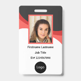aangepaste rode en zwarte bedrijfspersoneel Foto,  Badge