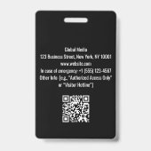 Aangepaste rode en zwarte mediabon | Pers-ID  Badge (Achterkant)