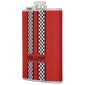 Aangepaste rode en zwarte race sport streep heupfles (Links)