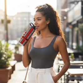 Aangepaste rode en zwarte race sport streep thermosbeker