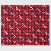 Aangepaste rode flannelpleisterbuffel kerstmis cadeaupapier (Vlak)