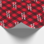 Aangepaste rode flannelpleisterbuffel kerstmis cadeaupapier (Hoek)