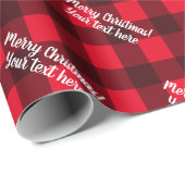Aangepaste rode flannelpleisterbuffel kerstmis cadeaupapier (Rol Hoek)