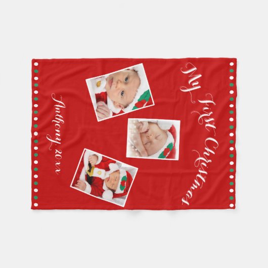 Aangepaste rode flesdebakken voor mijn eerste kers fleece deken (Voorkant (Horizontaal))