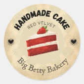 Aangepaste rode fluwelen taart labels | Gepersonal (Voorkant)