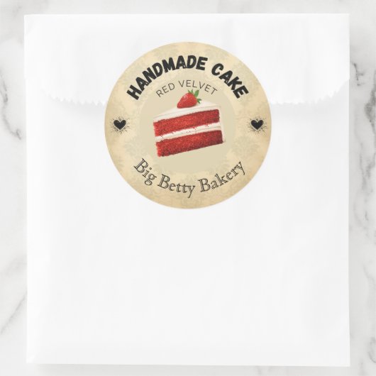 Aangepaste rode fluwelen taart labels | Gepersonal (Tas)