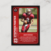 Aangepaste Rode Football Trading Kaart Foto met st Contactkaartje (Voorkant)