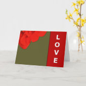 Aangepaste rode geranium bloem, Liefde Rood en Gro Kaart (Gele Bloem)