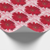 Aangepaste Rode Gerber Daisy-foto Cadeaupapier (Hoek)
