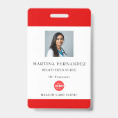 Aangepaste rode geregistreerde verpleegkundige per badge (Voorzijde)