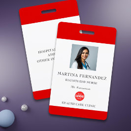 Aangepaste rode geregistreerde verpleegster person badge