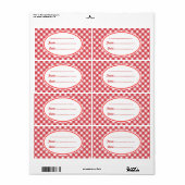 Aangepaste rode gingham keuken cadeau etiketten la (Full Sheet)