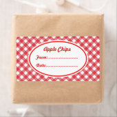Aangepaste rode Gingham keuken cadeau Label labels (Insitu)