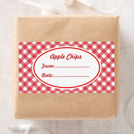 Aangepaste rode Gingham keuken cadeau Label labels (Insitu)