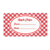 Aangepaste rode Gingham keuken cadeau Label labels (Voorkant)