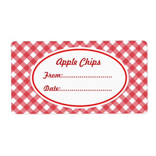 Aangepaste rode Gingham keuken cadeau Label labels (Voorkant)