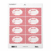 Aangepaste rode Gingham keuken cadeau Label labels (Full Sheet)