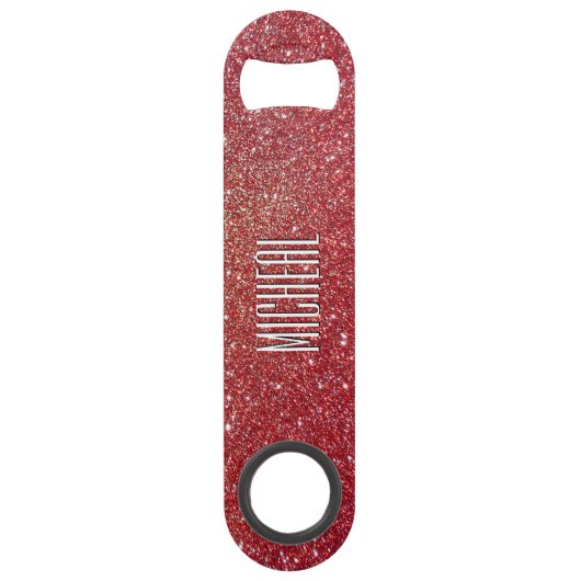 Aangepaste rode glazen bliksnelheid flesopening speed flessenopener (Voorkant)