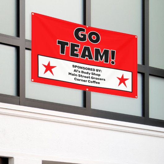 Aangepaste rode Go-teambanner Spandoek (Buitenkant Gebouw)
