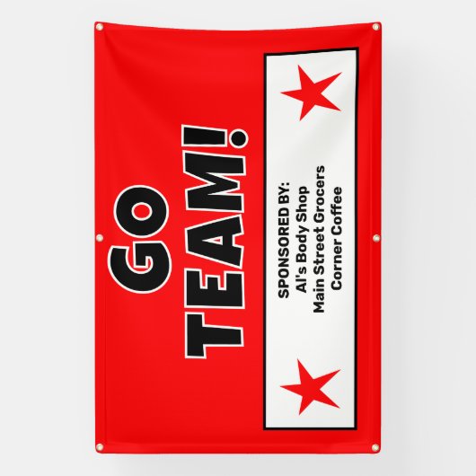 Aangepaste rode Go-teambanner Spandoek (Verticaal)