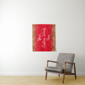 Aangepaste rode gouden achtergrond gepersonaliseer wandkleed (In situ)