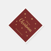 Aangepaste Rode & Gouden Vrolijk Kerstmis Servet (Hoek)