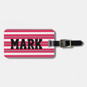 Aangepaste rode, grijze strepjes bagagelabel (Voorkant horizontaal)