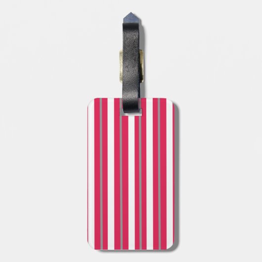 Aangepaste rode, grijze strepjes bagagelabel (Achterkant verticaal)
