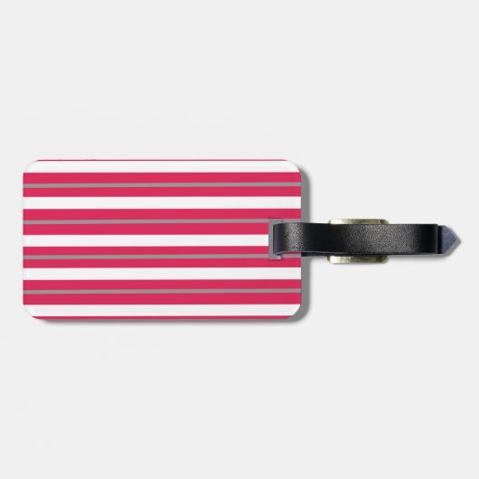 Aangepaste rode, grijze strepjes bagagelabel (Achterkant horizontaal)