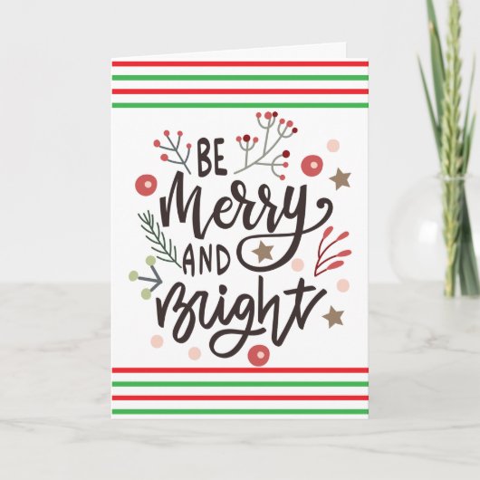 Aangepaste Rode Groene Candy Strepen Kerst QR Code Feestdagen Kaart (Voorkant)