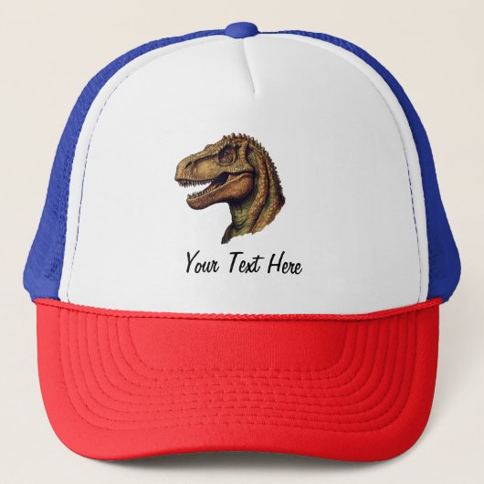 Aangepaste rode groene dinosaurus T-Rex Tyrannosau Trucker Pet (Voorkant)