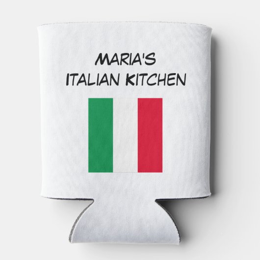 Aangepaste rode groene en witte Italiaanse vlag Ki Blikjeskoeler (Achterkant)