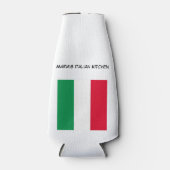 Aangepaste rode groene en witte Italiaanse vlag Ki Flesjeskoeler (Voorkant)