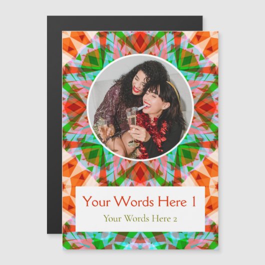 Aangepaste Rode Groene Kerst Magnetische Decor Kaa Magnetische Uitnodiging (Voorkant / Achterkant)