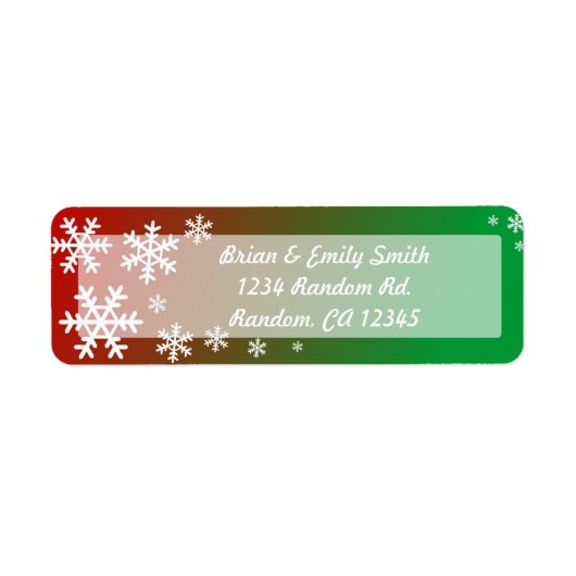 Aangepaste rode, groene kerstsnowflake retourlabel etiket (Voorkant)