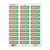 Aangepaste rode, groene kerstsnowflake retourlabel etiket (Full Sheet)