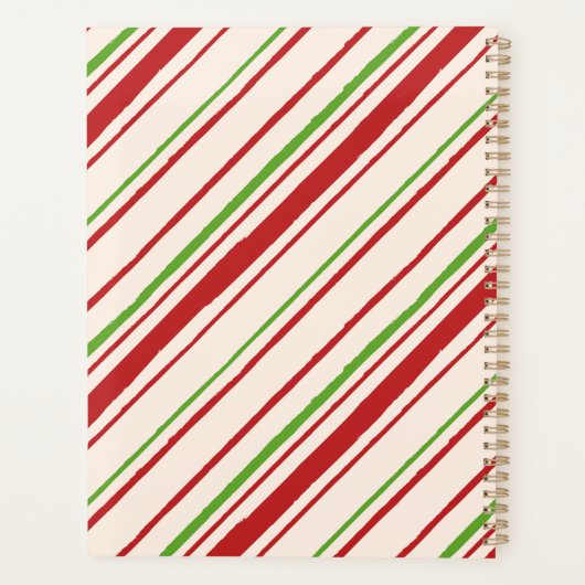 Aangepaste Rode & Groene strepen Planner (Achterkant)