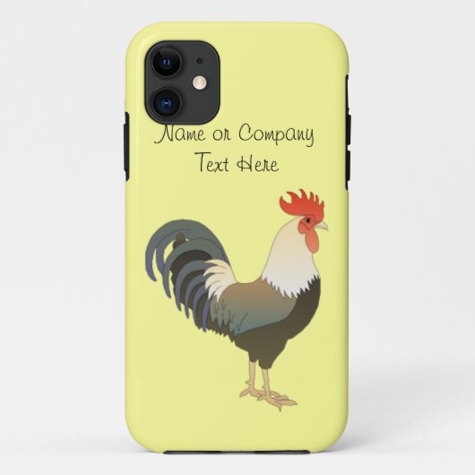 Aangepaste Rode Haan Boerderij Dier geel Case-Mate iPhone Case (Achterkant)