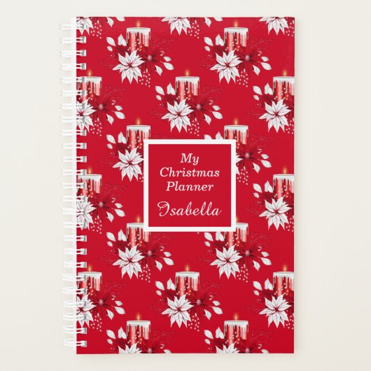 Aangepaste rode halve kaarskerst planner (Voorkant)