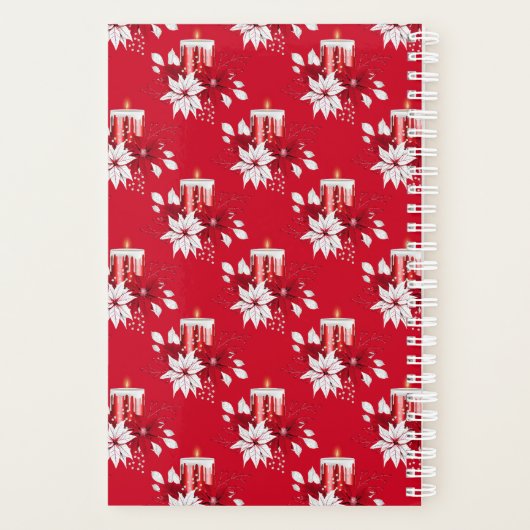 Aangepaste rode halve kaarskerst planner (Achterkant)