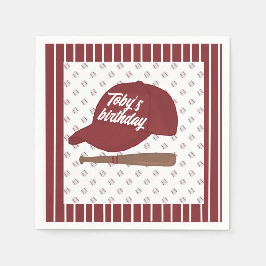 Aangepaste rode honkbalservetten servet (Voorkant)