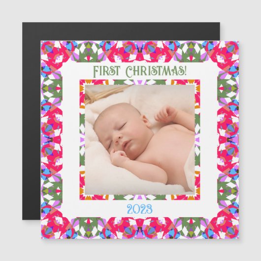 Aangepaste Rode Jolly Feestelijke Kerst Foto Gift  (Voorkant / Achterkant)