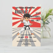 Aangepaste rode karate Martial Arts verjaardagsfee Kaart (Staand voorkant)