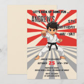 Aangepaste rode karate Martial Arts verjaardagsfee Kaart (Voorkant / Achterkant)